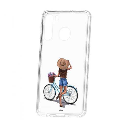 Чехол Kruche Samsung Galaxy A21 Print Велосипедная прогулка в Фианит-Ломбард