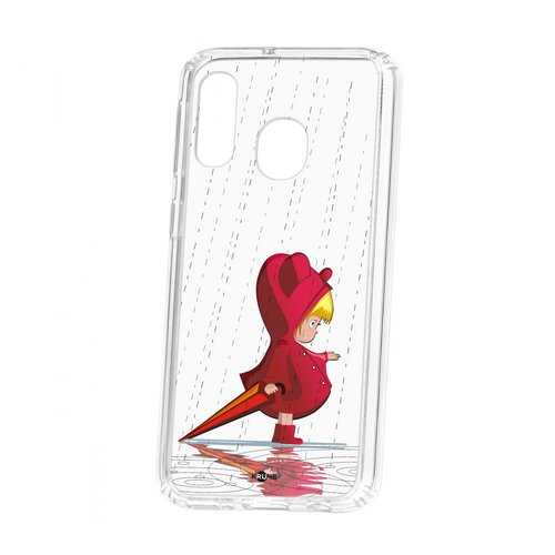 Чехол Kruche Samsung Galaxy A40 2019 Print Девочка с зонтом в Фианит-Ломбард