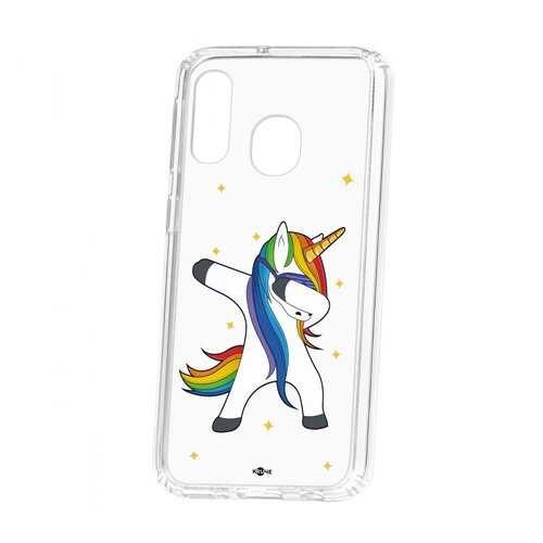Чехол Kruche Samsung Galaxy A40 2019 Print Единорожка в Фианит-Ломбард