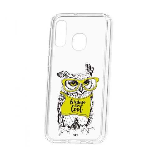 Чехол Kruche Samsung Galaxy A40 2019 Print Сова в очках в Фианит-Ломбард