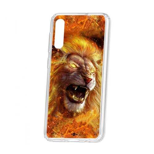 Чехол Kruche Samsung Galaxy A50 2019 Print Лев в Фианит-Ломбард
