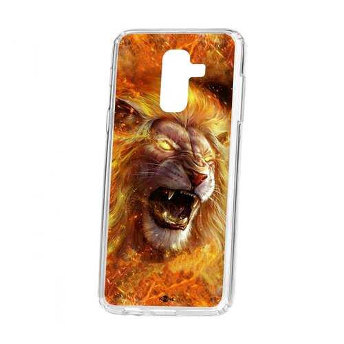 Чехол Kruche Samsung Galaxy A6 Plus (2018) A605f Print Лев в Фианит-Ломбард