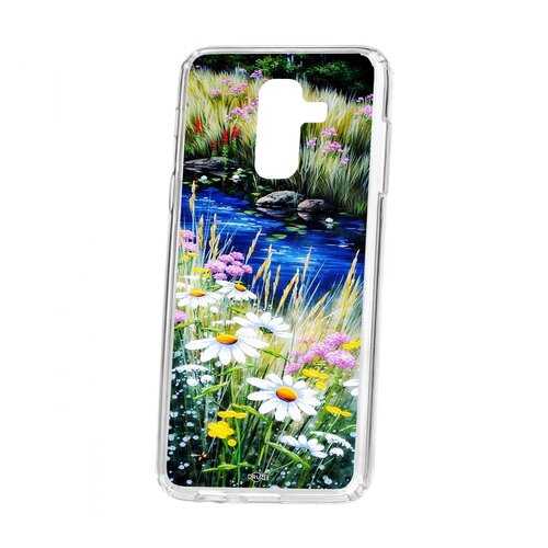 Чехол Kruche Samsung Galaxy A6 Plus (2018) A605f Print Ромашки у ручья в Фианит-Ломбард