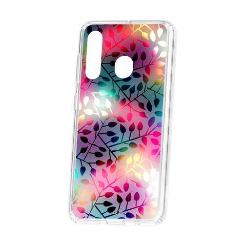 Чехол Kruche Samsung Galaxy A60 2019 Print Цветные листья в Фианит-Ломбард