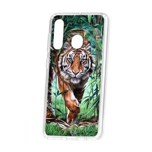 Чехол Kruche Samsung Galaxy A60 2019 Print Крадущийся тигр в Фианит-Ломбард
