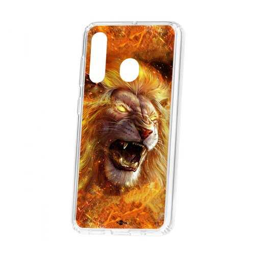 Чехол Kruche Samsung Galaxy A60 2019 Print Лев в Фианит-Ломбард