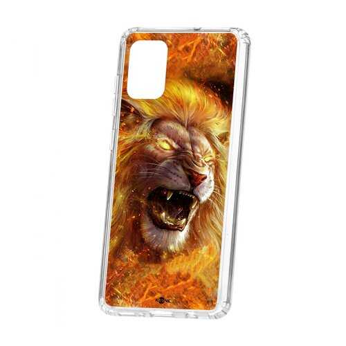 Чехол Kruche Samsung Galaxy A71 Print Лев в Фианит-Ломбард