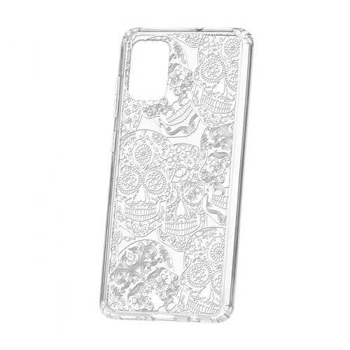 Чехол Kruche Samsung Galaxy A71 Print Skull White в Фианит-Ломбард