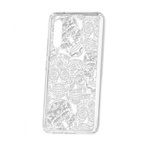 Чехол Kruche Samsung Galaxy A90 5G Print Skull White в Фианит-Ломбард