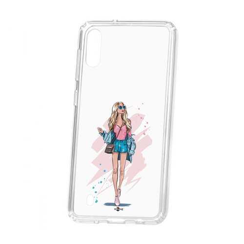Чехол Kruche Samsung Galaxy M10 Print Fashion Girl в Фианит-Ломбард