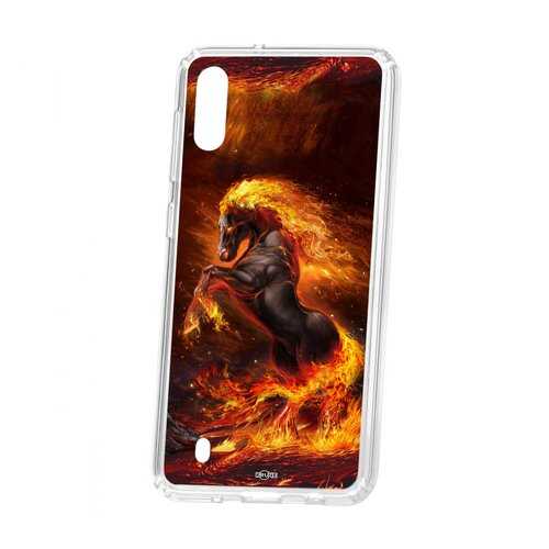 Чехол Kruche Samsung Galaxy M10 Print Конь огонь в Фианит-Ломбард