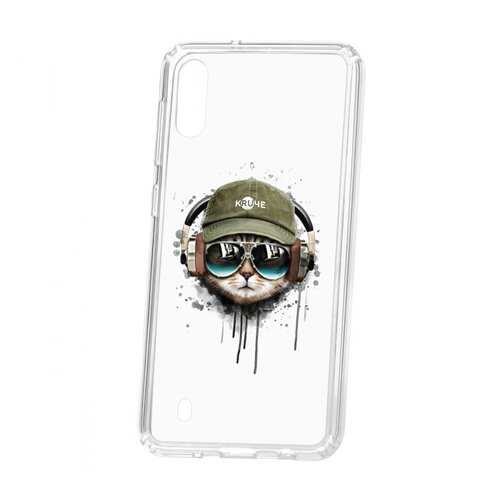 Чехол Kruche Samsung Galaxy M10 Print Кот в наушниках в Фианит-Ломбард