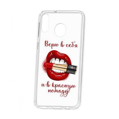Чехол Kruche Samsung Galaxy M20 Print Red lipstick в Фианит-Ломбард