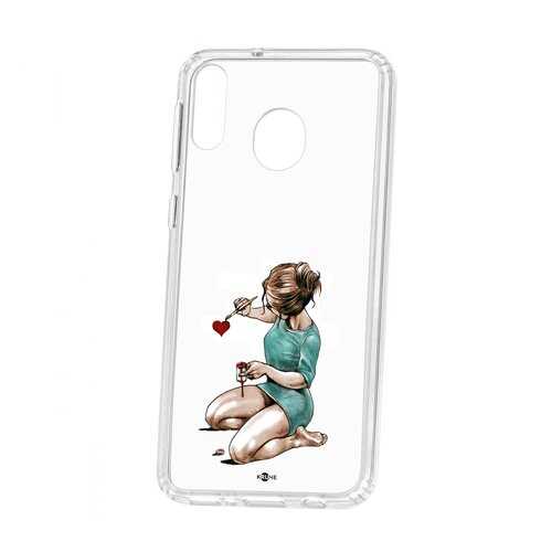 Чехол Kruche Samsung Galaxy M20 Print Рисуя любовь в Фианит-Ломбард