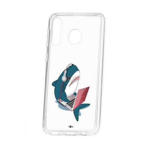 Чехол Kruche Samsung Galaxy M30 Print Акула в Фианит-Ломбард