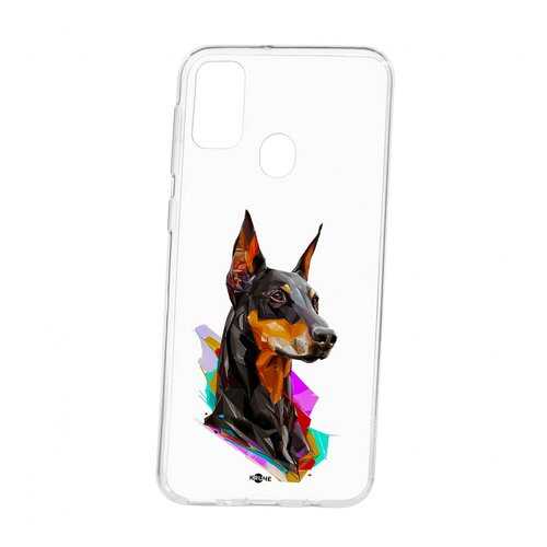 Чехол Kruche Samsung Galaxy M30S Print Доберман в Фианит-Ломбард