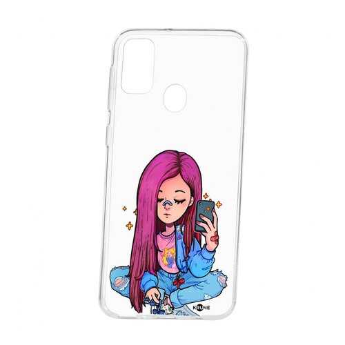 Чехол Kruche Samsung Galaxy M30S Print Pink Hair в Фианит-Ломбард