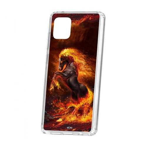 Чехол Kruche Samsung Galaxy Note 10 Lite Print Конь огонь в Фианит-Ломбард