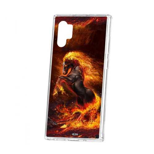 Чехол Kruche Samsung Galaxy Note 10+ Print Конь огонь в Фианит-Ломбард