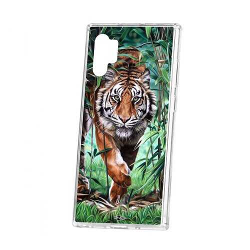 Чехол Kruche Samsung Galaxy Note 10+ Print Крадущийся тигр в Фианит-Ломбард