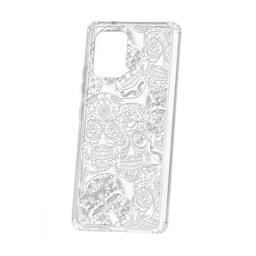 Чехол Kruche Samsung Galaxy S10 Lite Print Skull White в Фианит-Ломбард