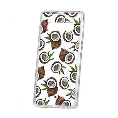Чехол Kruche Samsung Galaxy S10+ Print Кокосы в Фианит-Ломбард