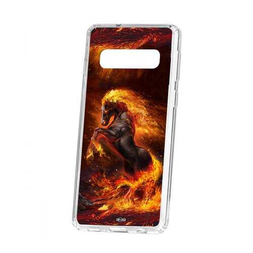 Чехол Kruche Samsung Galaxy S10 Print Конь огонь в Фианит-Ломбард