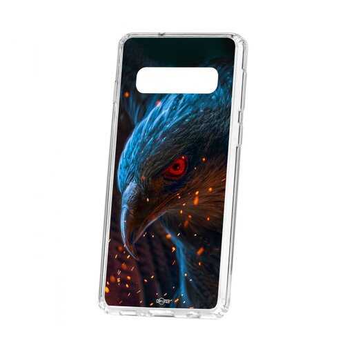 Чехол Kruche Samsung Galaxy S10 Print Орел в Фианит-Ломбард