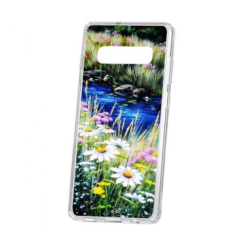 Чехол Kruche Samsung Galaxy S10+ Print Ромашки у ручья в Фианит-Ломбард