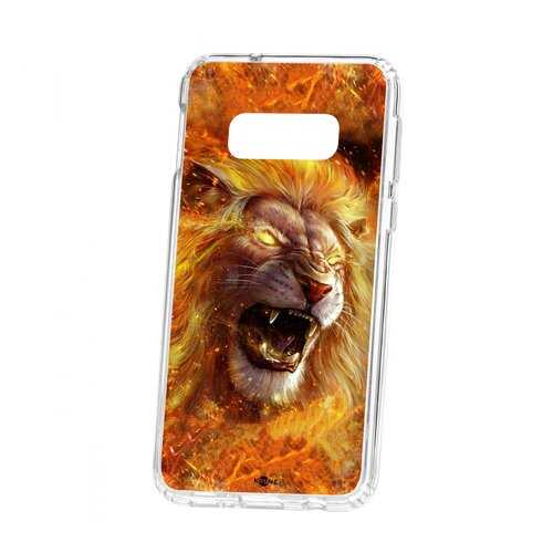 Чехол Kruche Samsung Galaxy S10e Print Лев в Фианит-Ломбард