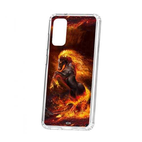 Чехол Kruche Samsung Galaxy S20 Print Конь огонь в Фианит-Ломбард