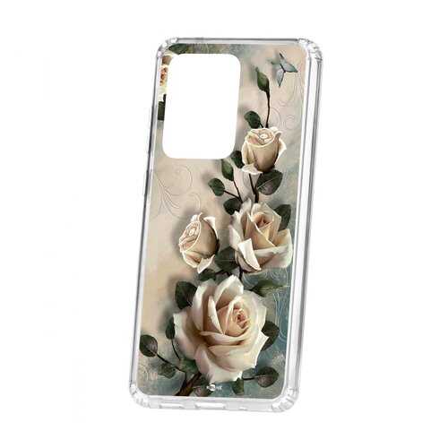 Чехол Kruche Samsung Galaxy S20 Ultra Print Белые розы в Фианит-Ломбард
