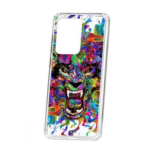 Чехол Kruche Samsung Galaxy S20 Ultra Print Colored beast в Фианит-Ломбард