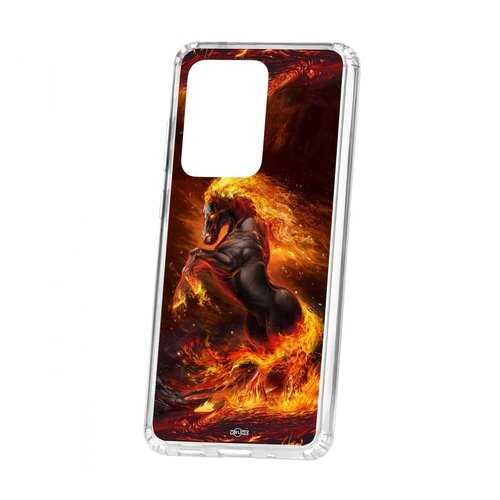 Чехол Kruche Samsung Galaxy S20 Ultra Print Конь огонь в Фианит-Ломбард