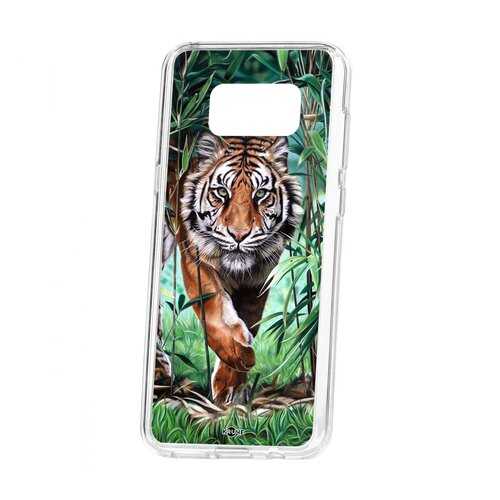 Чехол Kruche Samsung Galaxy S8 Plus Print Крадущийся тигр в Фианит-Ломбард