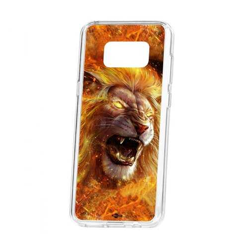 Чехол Kruche Samsung Galaxy S8 Plus Print Лев в Фианит-Ломбард