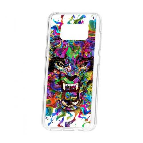 Чехол Kruche Samsung Galaxy S8 Print Colored beast в Фианит-Ломбард