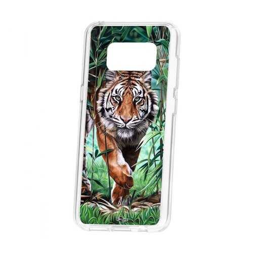 Чехол Kruche Samsung Galaxy S8 Print Крадущийся тигр в Фианит-Ломбард