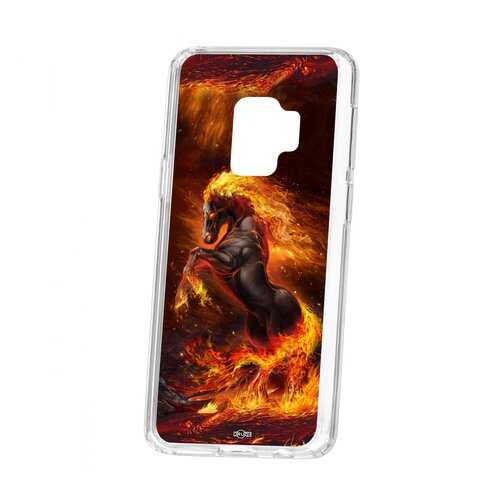 Чехол Kruche Samsung Galaxy S9 Print Конь огонь в Фианит-Ломбард