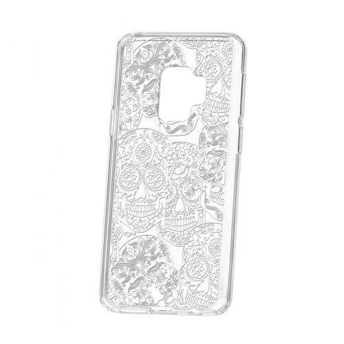 Чехол Kruche Samsung Galaxy S9 Print Skull White в Фианит-Ломбард