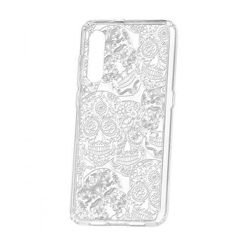 Чехол Kruche Xiaomi Mi 9 Print Skull White в Фианит-Ломбард