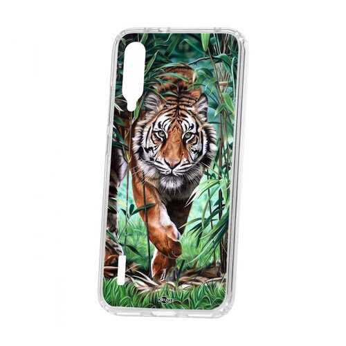 Чехол Kruche Xiaomi Mi A3 Print Крадущийся тигр в Фианит-Ломбард