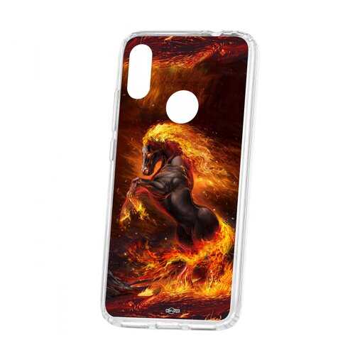 Чехол Kruche Xiaomi Redmi Note 7 Print Конь огонь в Фианит-Ломбард