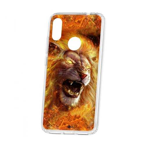 Чехол Kruche Xiaomi Redmi Note 7 Print Лев в Фианит-Ломбард