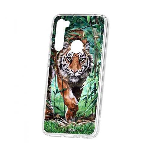 Чехол Kruche Xiaomi Redmi Note 8 Print Крадущийся тигр в Фианит-Ломбард