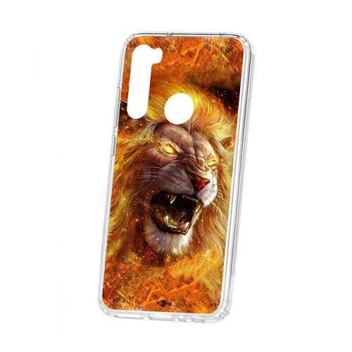 Чехол Kruche Xiaomi Redmi Note 8 Print Лев в Фианит-Ломбард