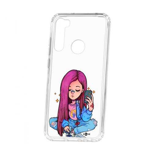 Чехол Kruche Xiaomi Redmi Note 8T Print Pink Hair в Фианит-Ломбард