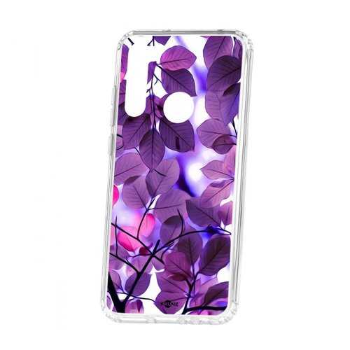 Чехол Kruche Xiaomi Redmi Note 8T Print Purple leaves в Фианит-Ломбард