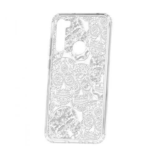 Чехол Kruche Xiaomi Redmi Note 8T Print Skull White в Фианит-Ломбард