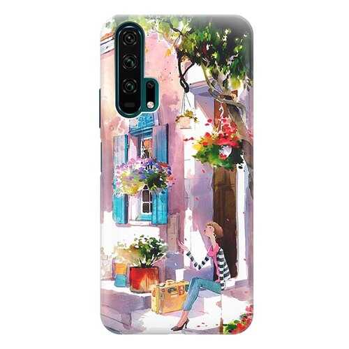Чехол RE:PA для Honor 20 Pro с принтом Девочка на цветущей улочке в Фианит-Ломбард